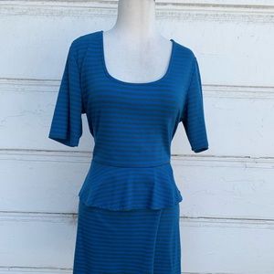 Striped Xhilaration Peplum Dress in Sz Large